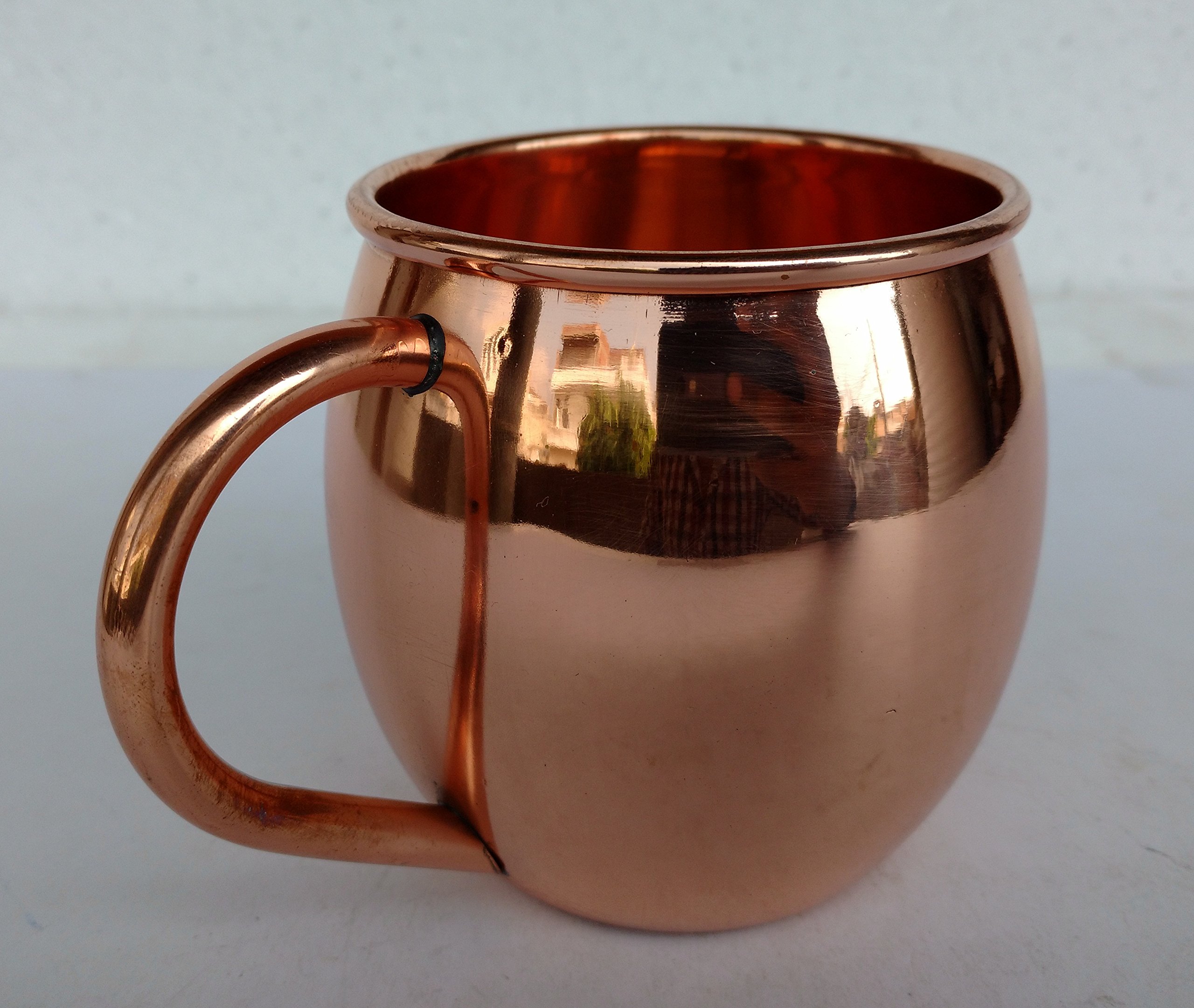 2 Tazze In Rame Puro Rastogi Handicrafts Per Moscow Mule, 16 Oz (500 Ml), Senza Rivestimento, Fatte A Mano - 2