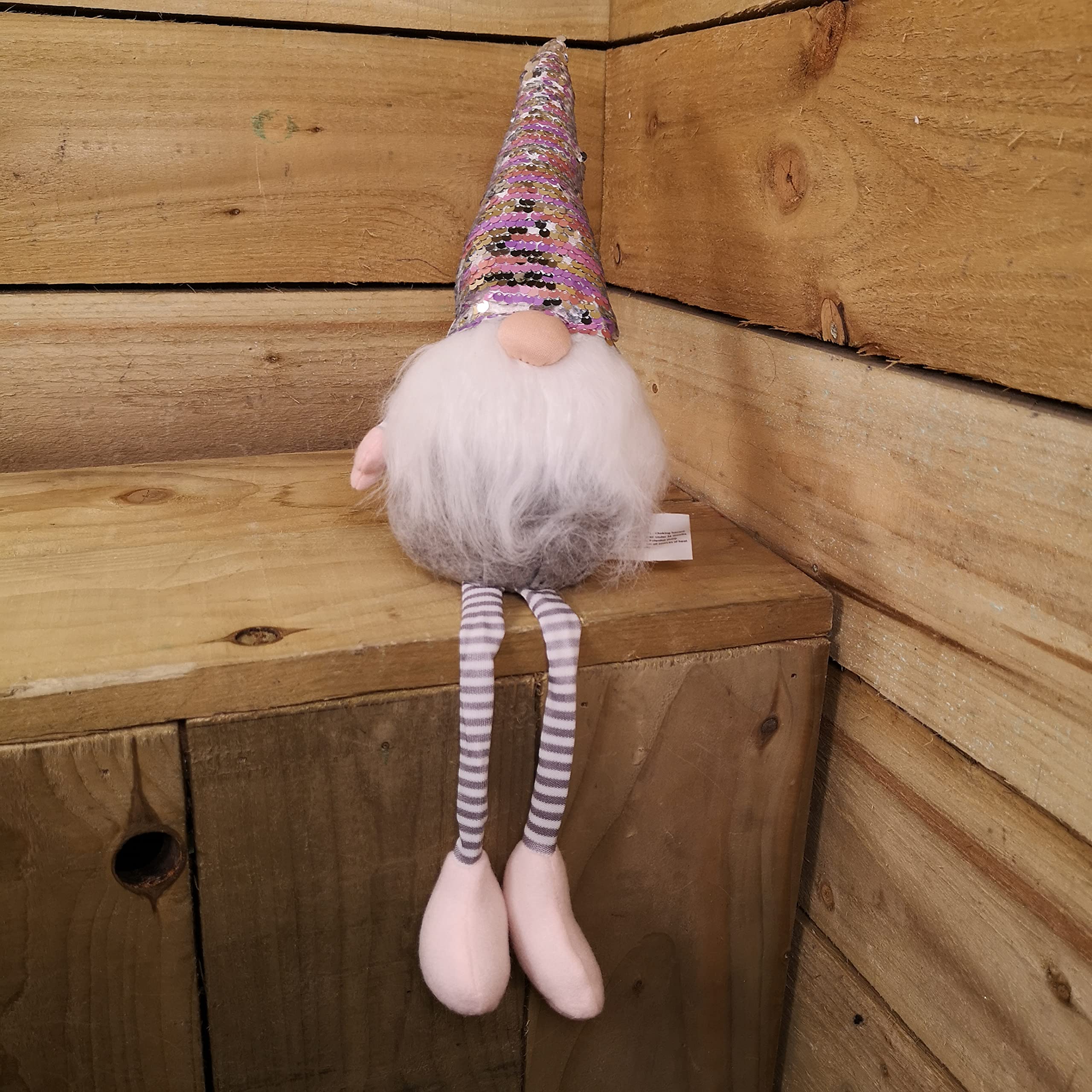 Festive Productions Christmas 49cm Sitting Gonk Dangly Legs & Sequin Hat