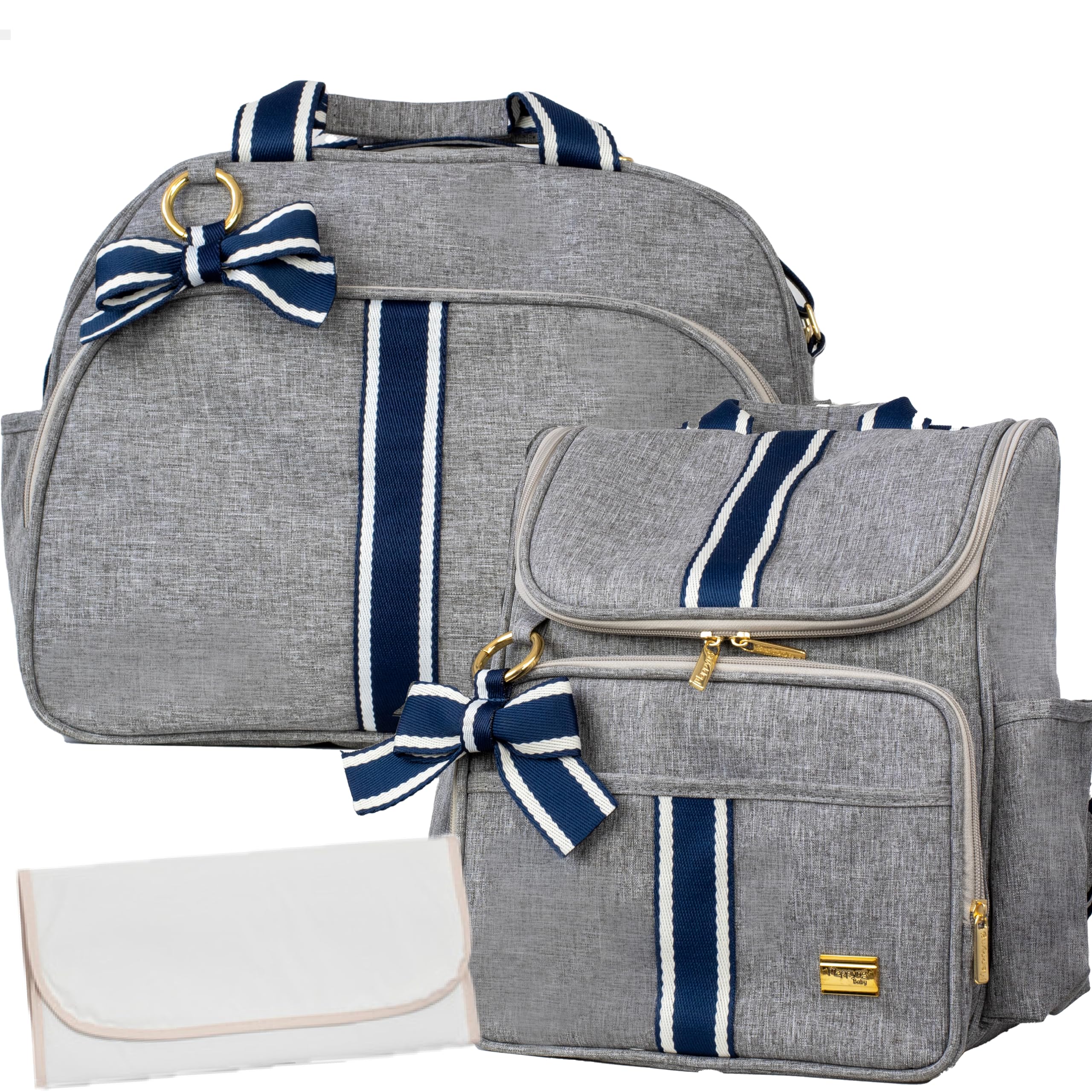 Bolsas Maternidade Menino Mochila Térmica Kit Maternidade Bebê Azul Impermeável Premium Luxo Com Trocador Mescla Califórnia