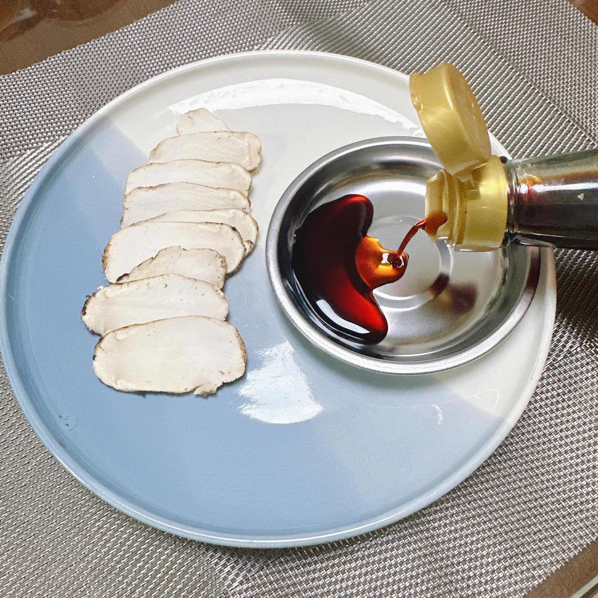 10 piatti in acciaio inox, per frutti di mare, piatti per salse, da campeggio, in metallo, per porzionare lumache, ostriche, salsa di soia, ecc. (10 cm)
