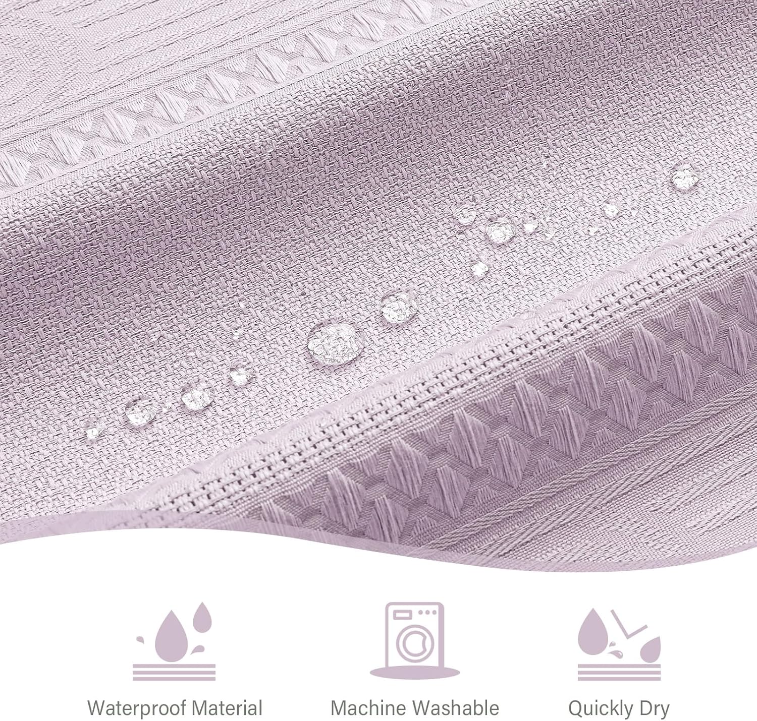 Purple Boho Small Stall Shower Curtain 36 x 72, Lavender Farmhouse Narrow Half Size Fabric Shower Curtains for Modern Bathroom Decor, Bohemian Tufted Textured Cloth Shower Curtain 36 inch