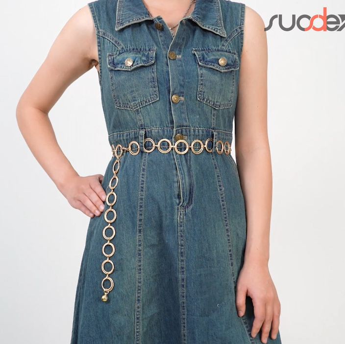SUOSDEY Gold Waist Chain Belt for Women,Fashion Metal  display picture 1