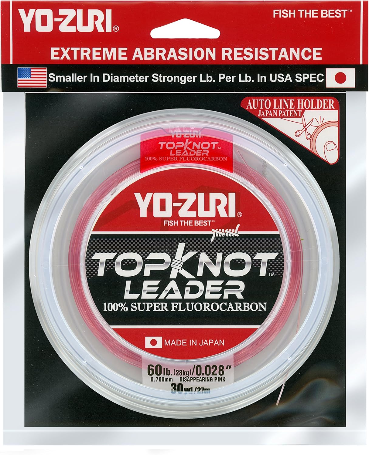 Yo-Zuri Topknot 30 yd Sinking Leader, Disappearing Pink, 60 lb