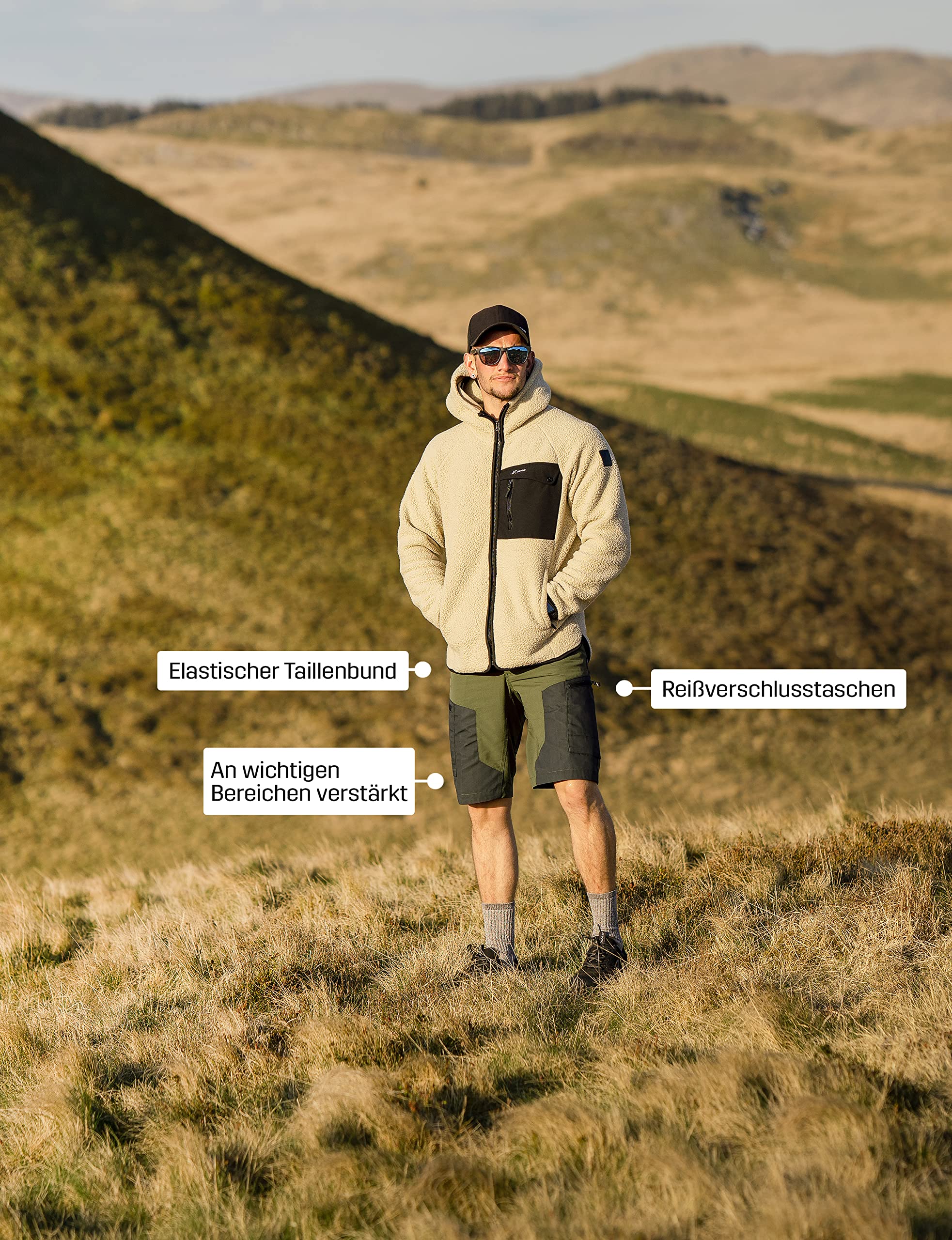 RevolutionRace RVRC GP Shorts für Herren, strapazierfähige und belüftete Wandershorts für alle Outdoor-Aktivitäten