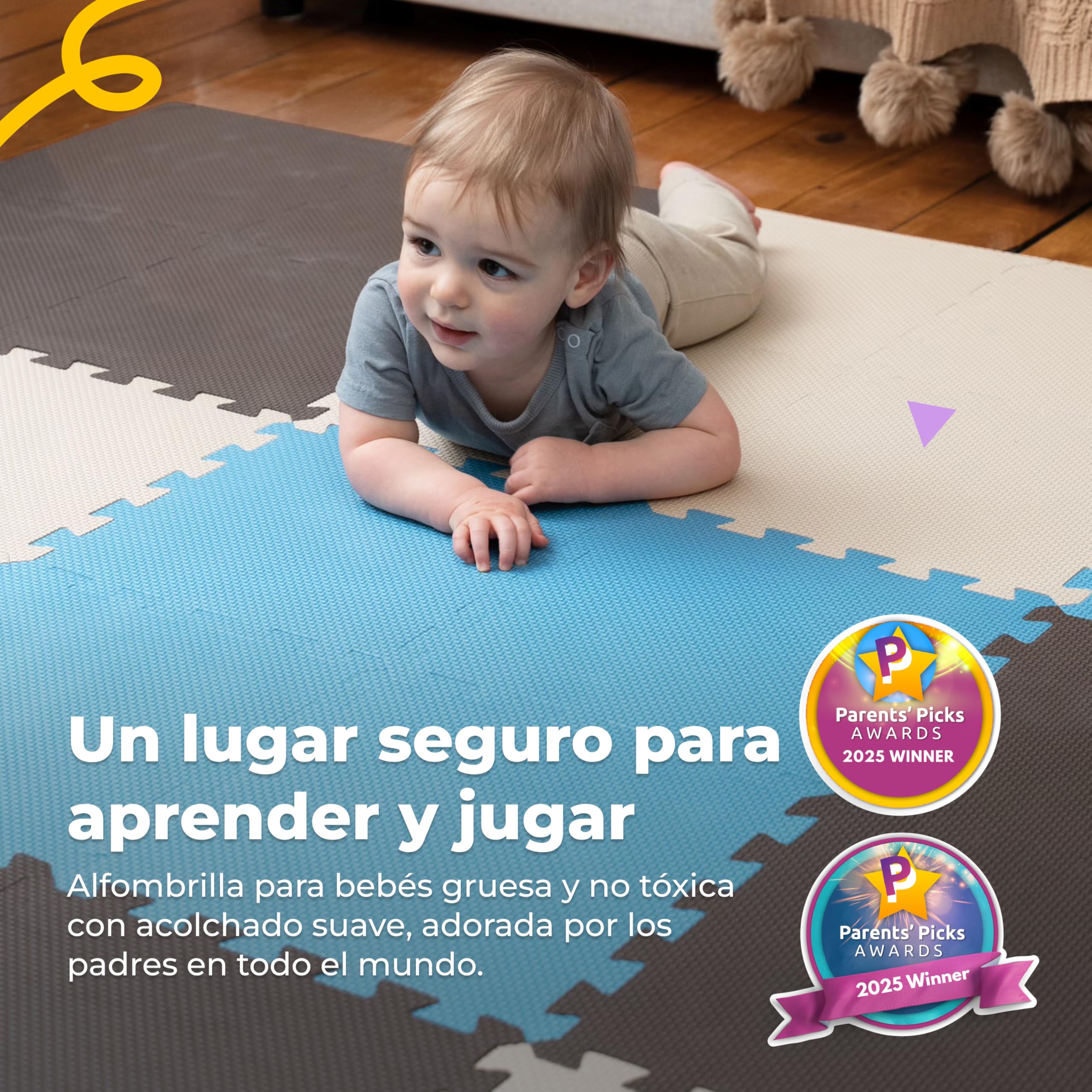 MioTetto Alfombra Bebe No Toxica - Tapete Bebe Suave y Cómodo para Aprendizaje, Desarrollo y Juego - Alfombra Infantil o Alfombra Puzzle para Niños - Colchonetas Infantiles Elegante y Segura