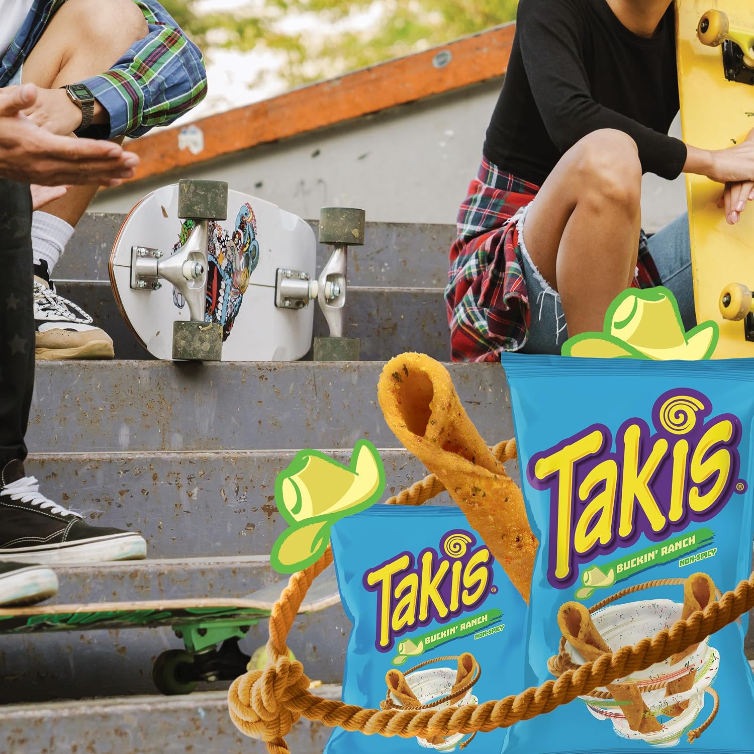 Takis Buckin' Ranch - Ranch Flavored Non-Spicy Zesty Rolled Tortilla Chips Snack Size Bag (Pack of 4) image 4