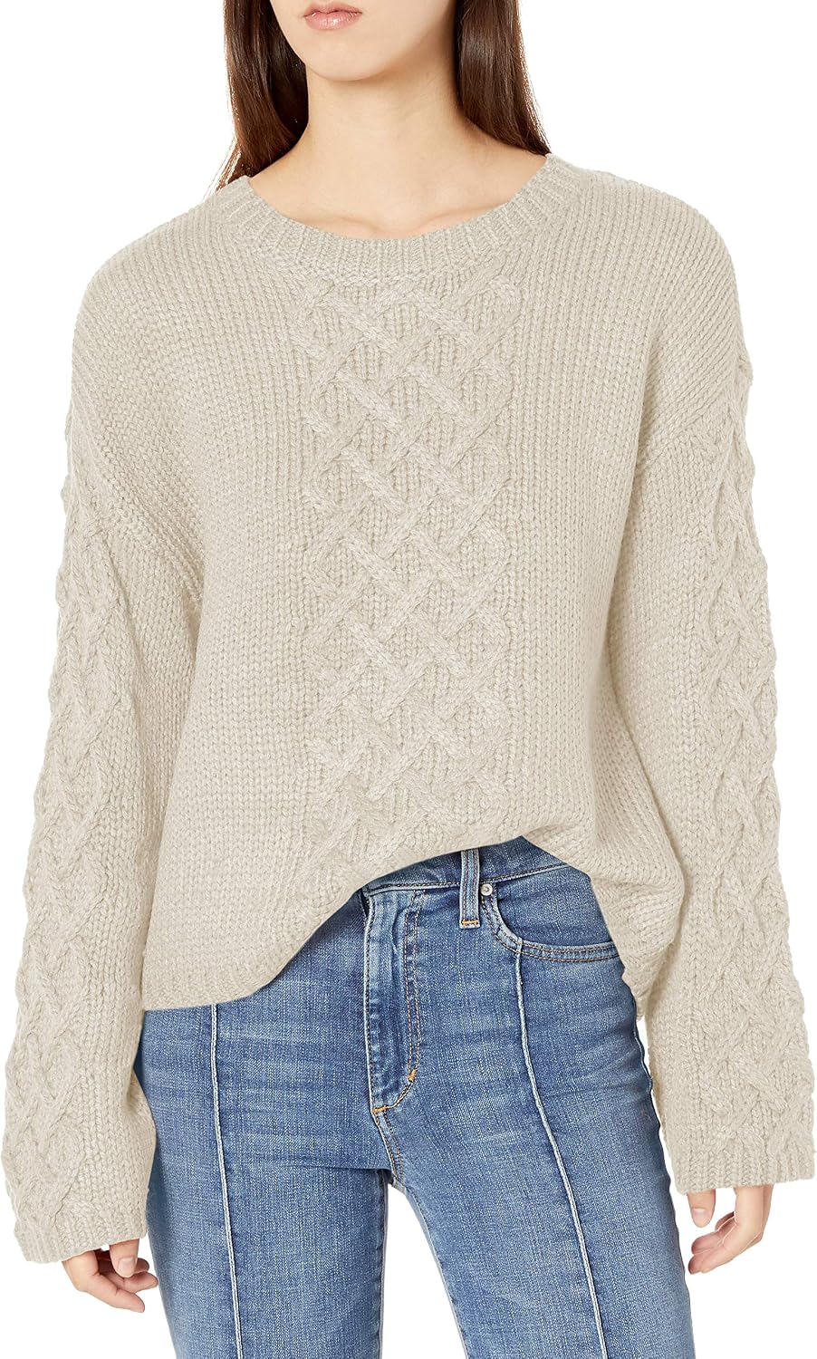 cream cable knit sweater womens