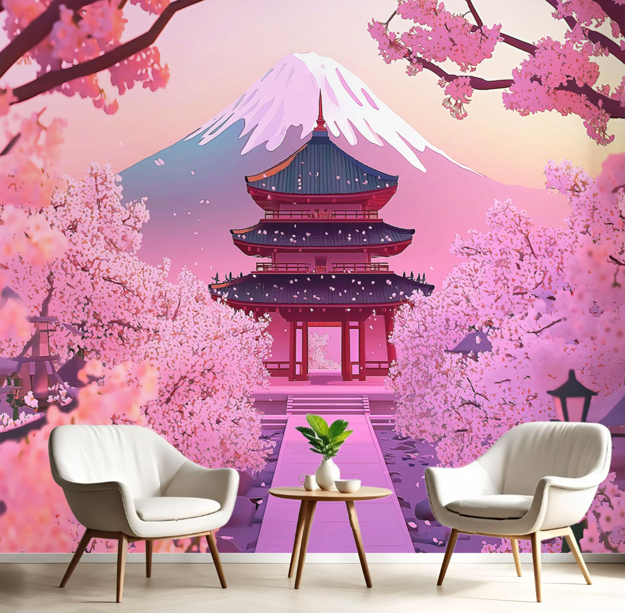 Papier peint panoramique japonais 450x315 cm motif temple