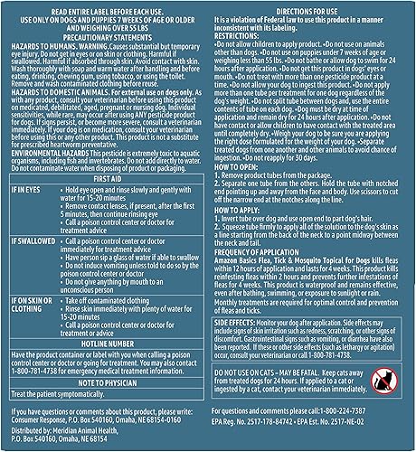 Miniatura 2 de Tienda Basics Tópico para pulgas, garrapatas y mosquitos para perros XL (más de 55 libras), 4 unidades
