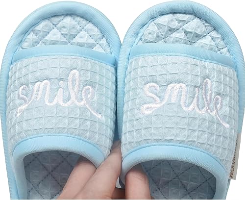 Miniatura 5 de Pantuflas de terciopelo floral para mujer, ligeras, con puntera abierta, lavables, portátiles, plegables, cómodas, para invitados, hotel, viajes,