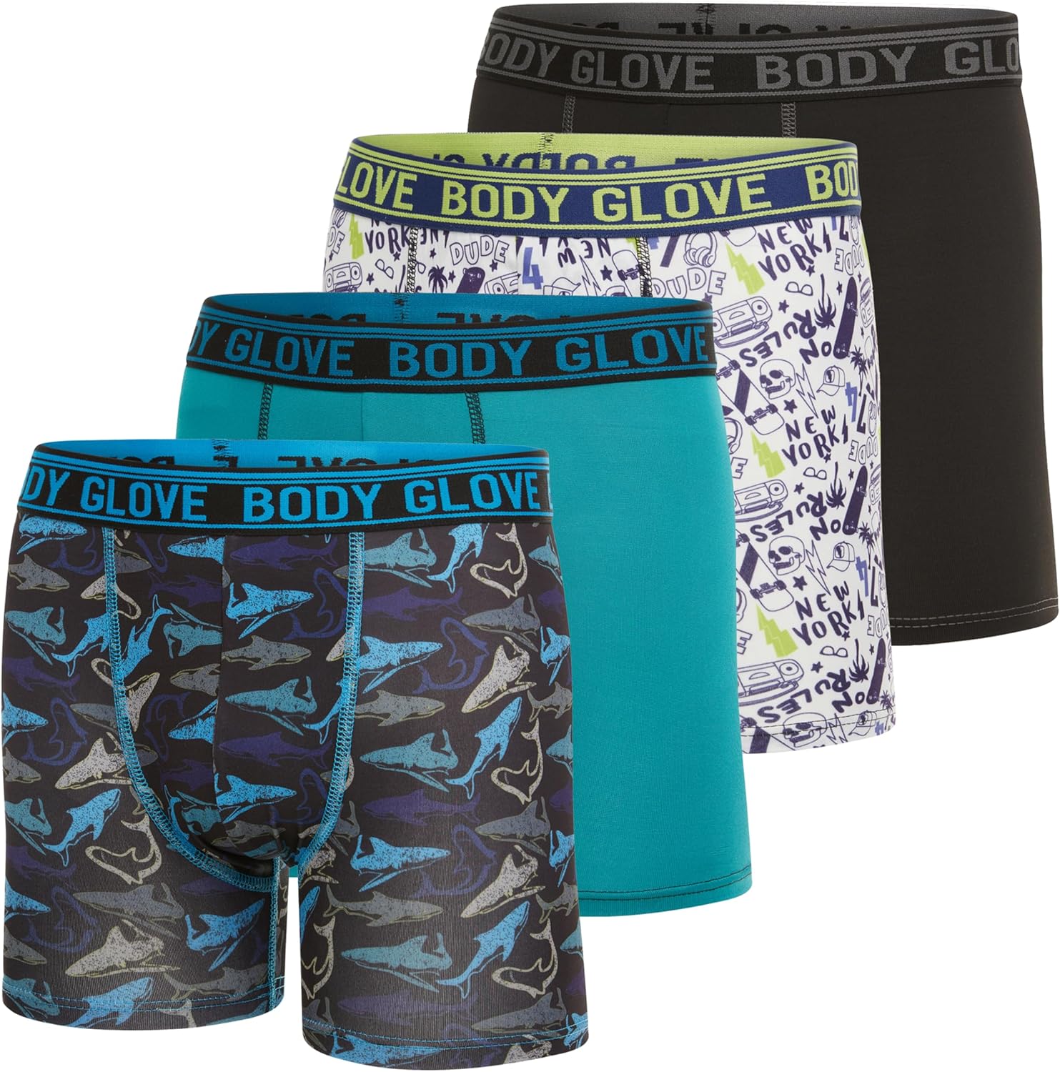 Body Glove Boys Boxer Briefs Pack of 4, 5 or 6 Comfortable and Durable Underwear