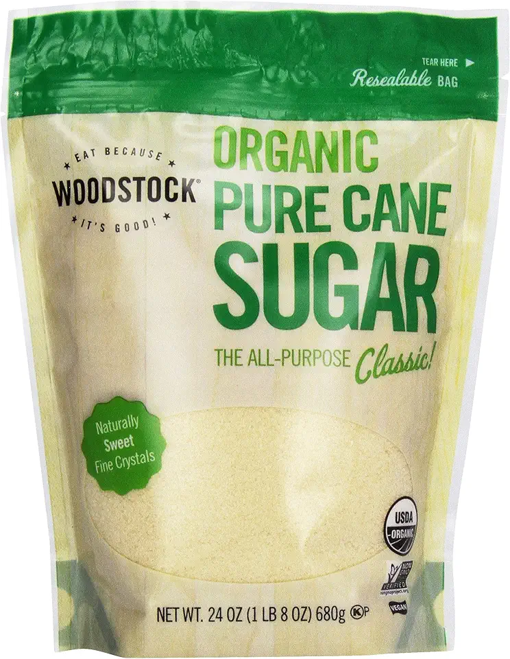 Woodstock, Evap Sugar Pure Cane, Granulated, At least 95% Organic, 24 oz USDA Organic
