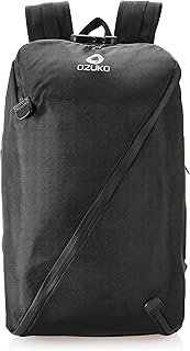 Ozuko 9236 unisex backpack reflective design with double anti theft lock protection and large capacity - black