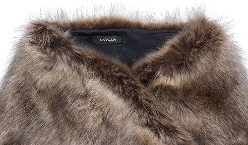 Miniatura 4 de Caracilia Saco de piel sintética de lujo, estilo capa, para bodas, para mujer.