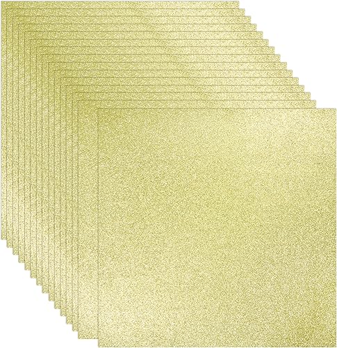 Miniatura 1 de Papel de cartulina con purpurina dorada, 15 hojas de 12 x 12 pulgadas, 300 gsm110 libras, papel cuadrado de color para manualidades, proyectos de