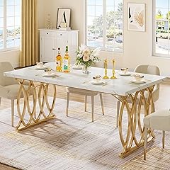 Tribesigns Modern Dining Table with Faux Marble
