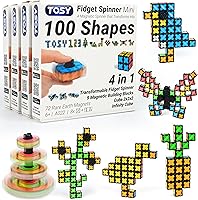 Vista 17 de TOSY Spinner Magnético Mini – 8 bloques, juguete 3 en 1: Spinner Fidget transformable, cubo infinito, cubo de rompecabezas 2x2, rellenos para Mini B