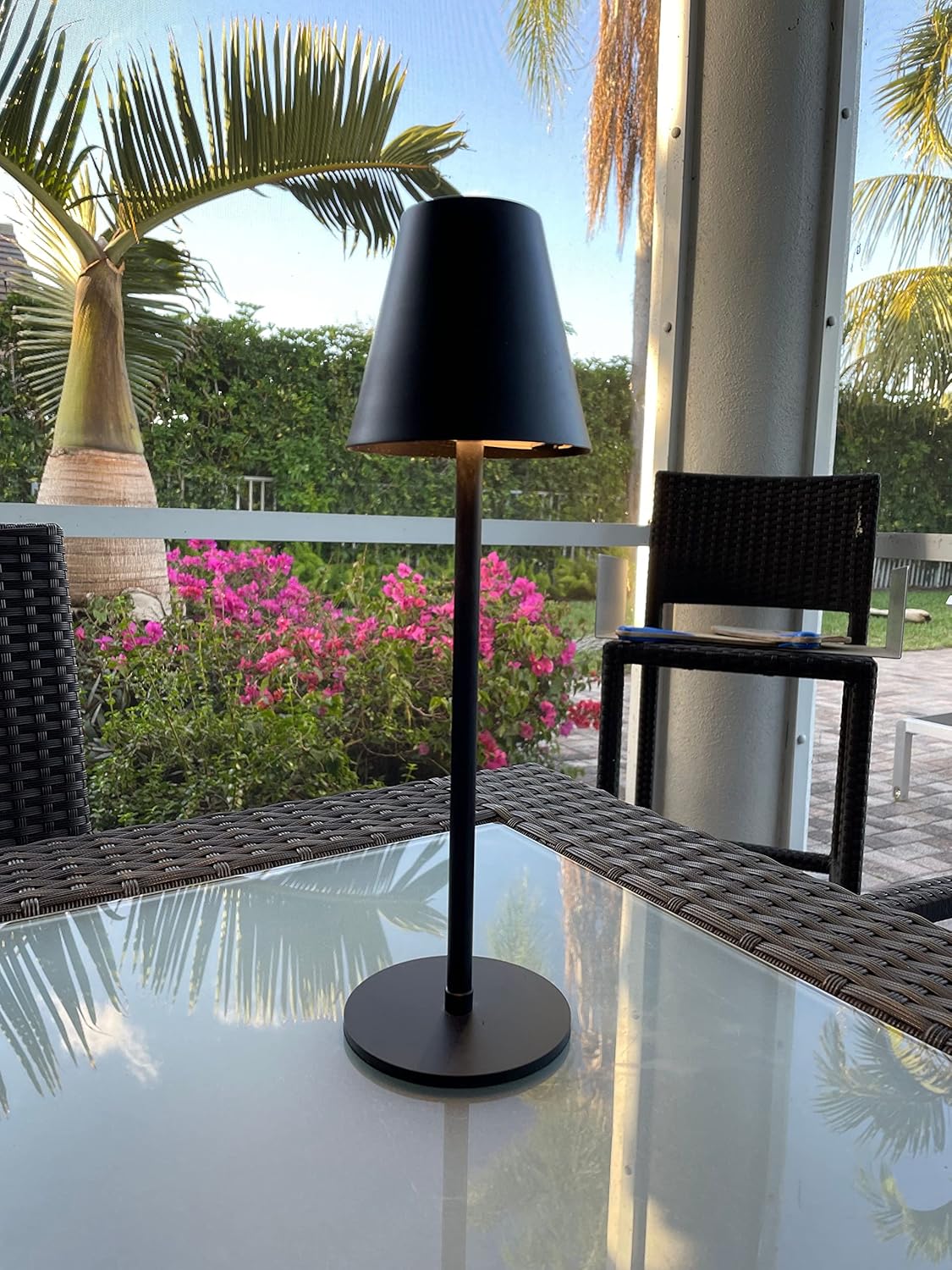 Newport 4 in 1 Patio Lamp with Bug Deterrent Feature- for Outdoor, Backyard, Terrace, Poolside, Restaurant - Patio Lamp with Three Warm White Brightness Settings