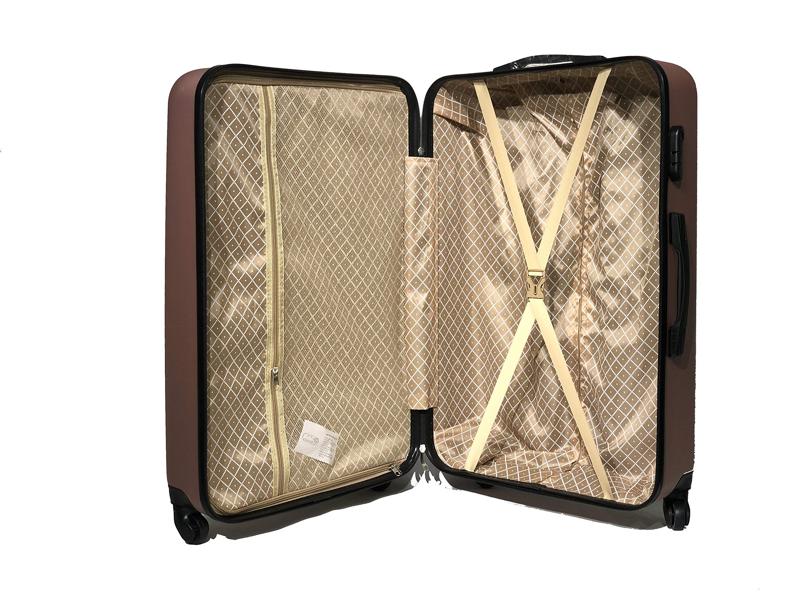 CELIMS - Set Valise 4 pièces Valise Cabine + Valise Moyenne + Valise Grande Taille + Vanity | Set Valise Rigide | Lot de Valise de Voyage | Rose Gold