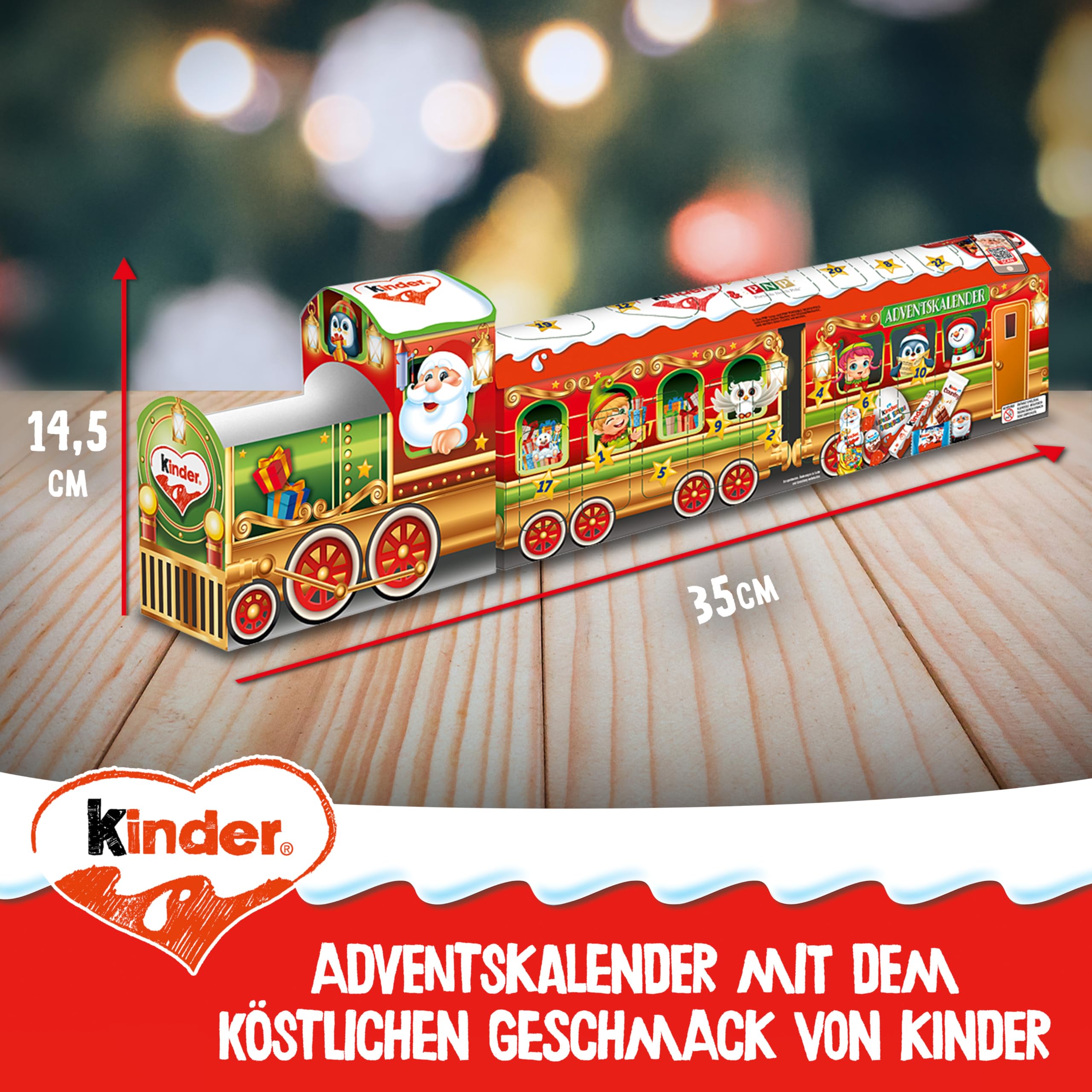 Nestlé Kitkat adventskalender chocolade met 3D-effect, kerstkalender met 24 chocoladefiguren en ballen met knapperige stukken (1 x 208 g