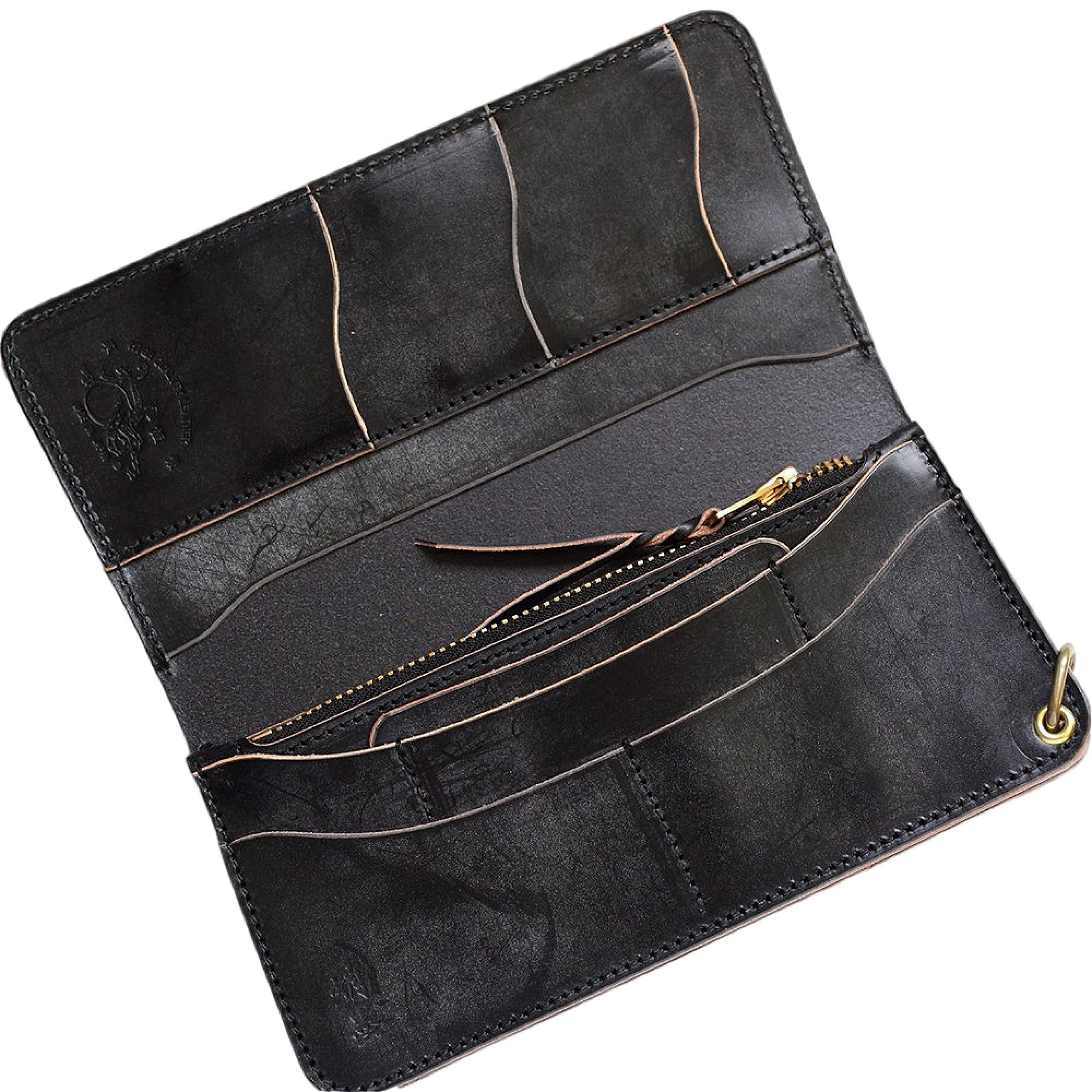 Amazon | [革蛸] 謹製台形ロングワレット サードタイプ 蛸墨 | 革蛸 | 財布