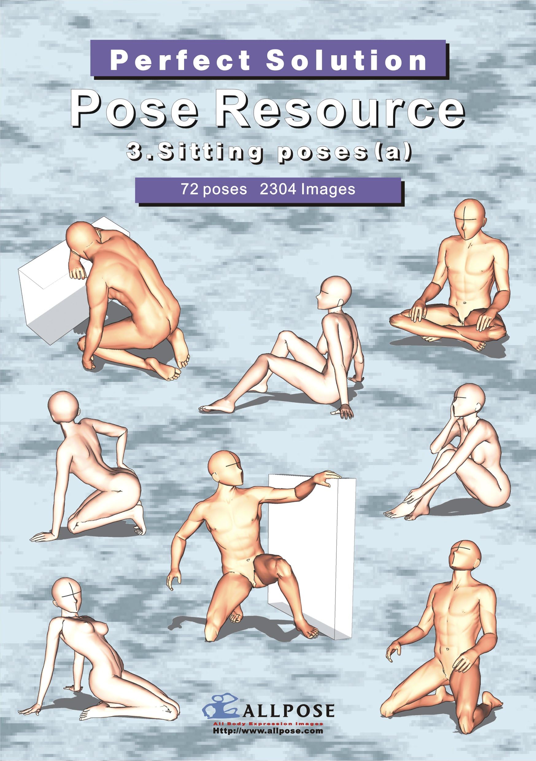 [Allpose Book] 3_Sitting poses(a)Cartooning Comic Character Figure Drawing. (Learn comic,cartoon,manga,anime,illustration human body pose drawing techniques.) (Pose Resource 24 Books)