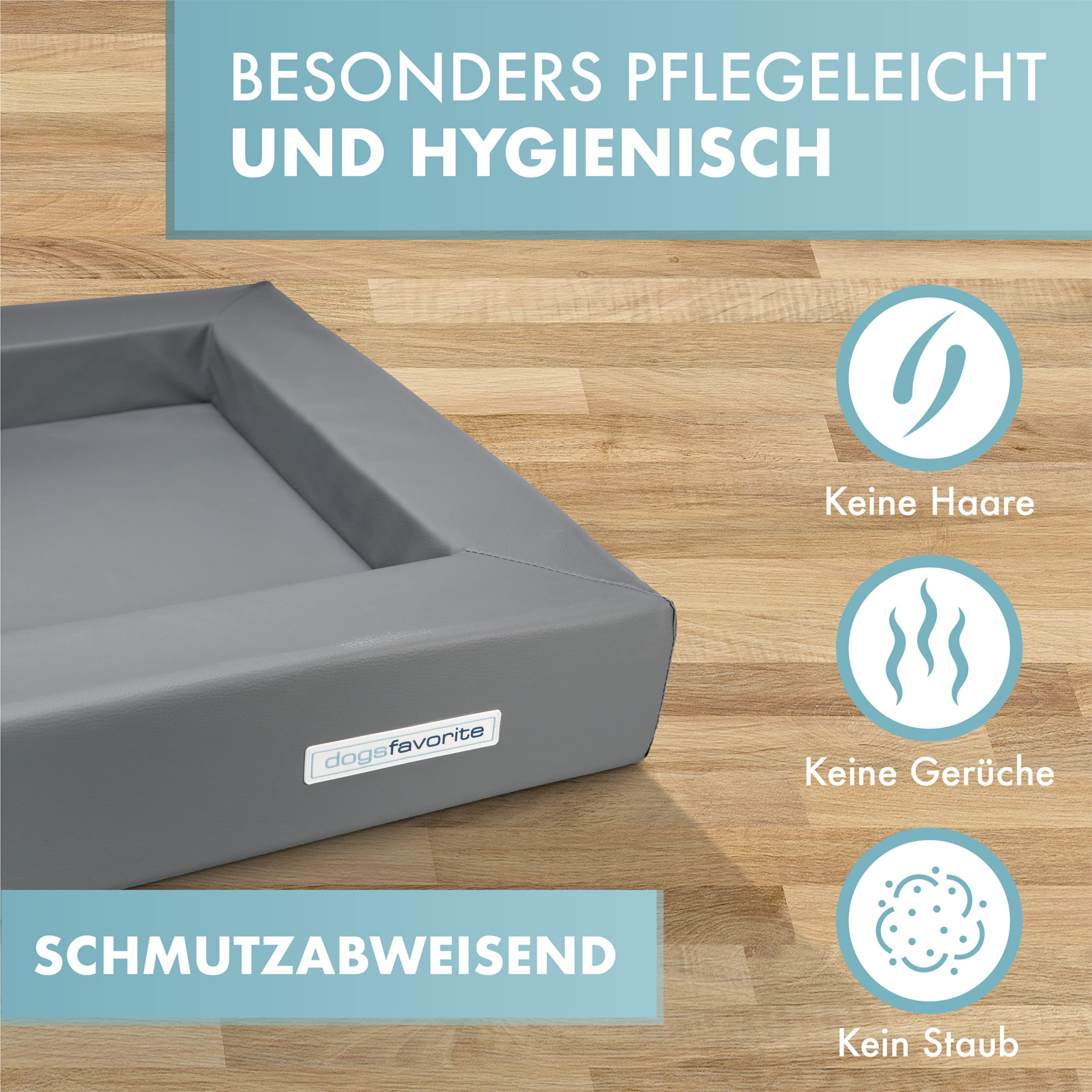 Hunde-Bett mit Visco-Kissen - waschbares Hundekörbchen - hochwertiges Hundesofa - gelenkschonendes Hundekissen - robuste Hundematte - Gr. XL 130 x 100cm - grau