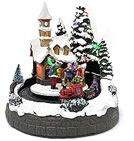 Vista 1 de allgala Casa de Navidad de Polirresina Artesanal Decoración Coleccionable Figura de Casa de Edificio con USB y Batería Fuente de Alimentación Dual