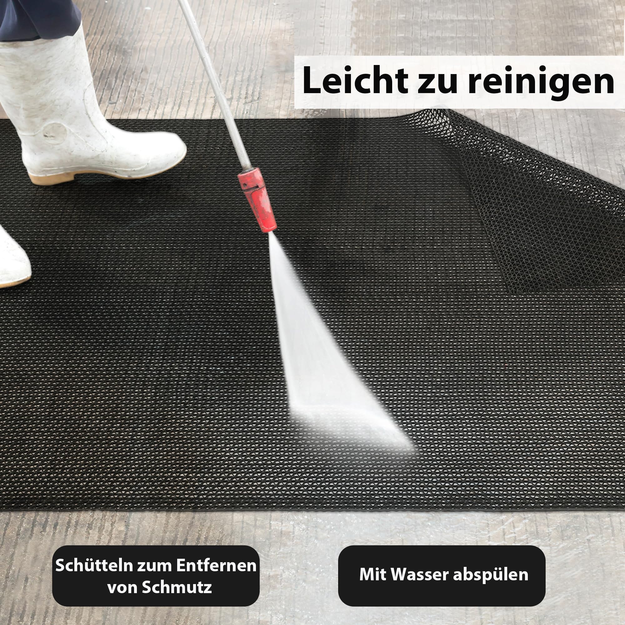 Mata drenażowa, mata prysznicowa, 300 x 90 cm, antypoślizgowa, z PCW, drenaż, mata podłogowa, grubość 5,5 mm, mata do sauny, mata antypoślizgowa do stref mokrych, na basen, do łazienki, kuchni