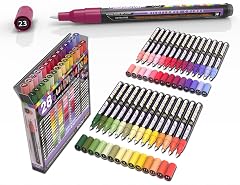 28 Wildflower Colors Acrylic Paint Pens Studio Color Series Markers Set 0 7mm Extra Fine Tip Rock Painting