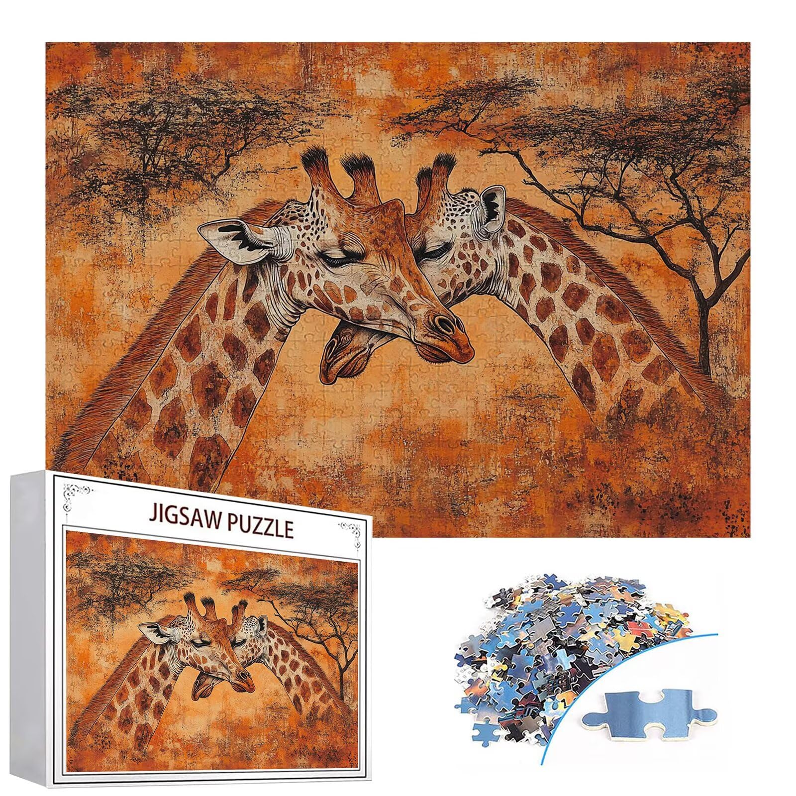 Puzzle 3000 elementów żyrafa puzzle dla dorosłych zwierzę 122 x 81 cm unikalne rzemiosło klasyczne 3D drewniana układanka do rodzinnych gier aktywnych, układanka zrób to sam do dekoracji ścian domu