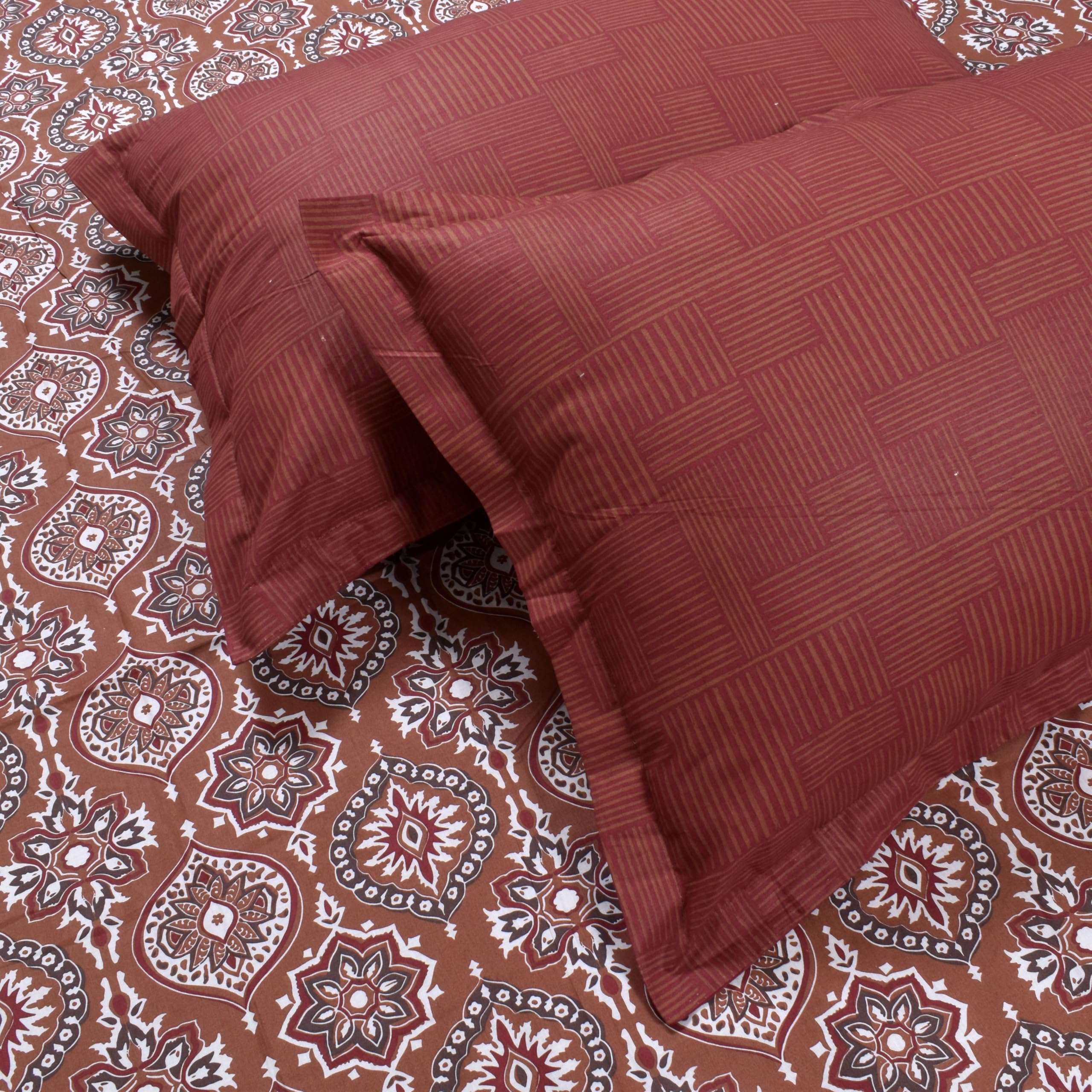 Huesland Cotton Fitted Sheet - Single Bed, Paisley Design -4