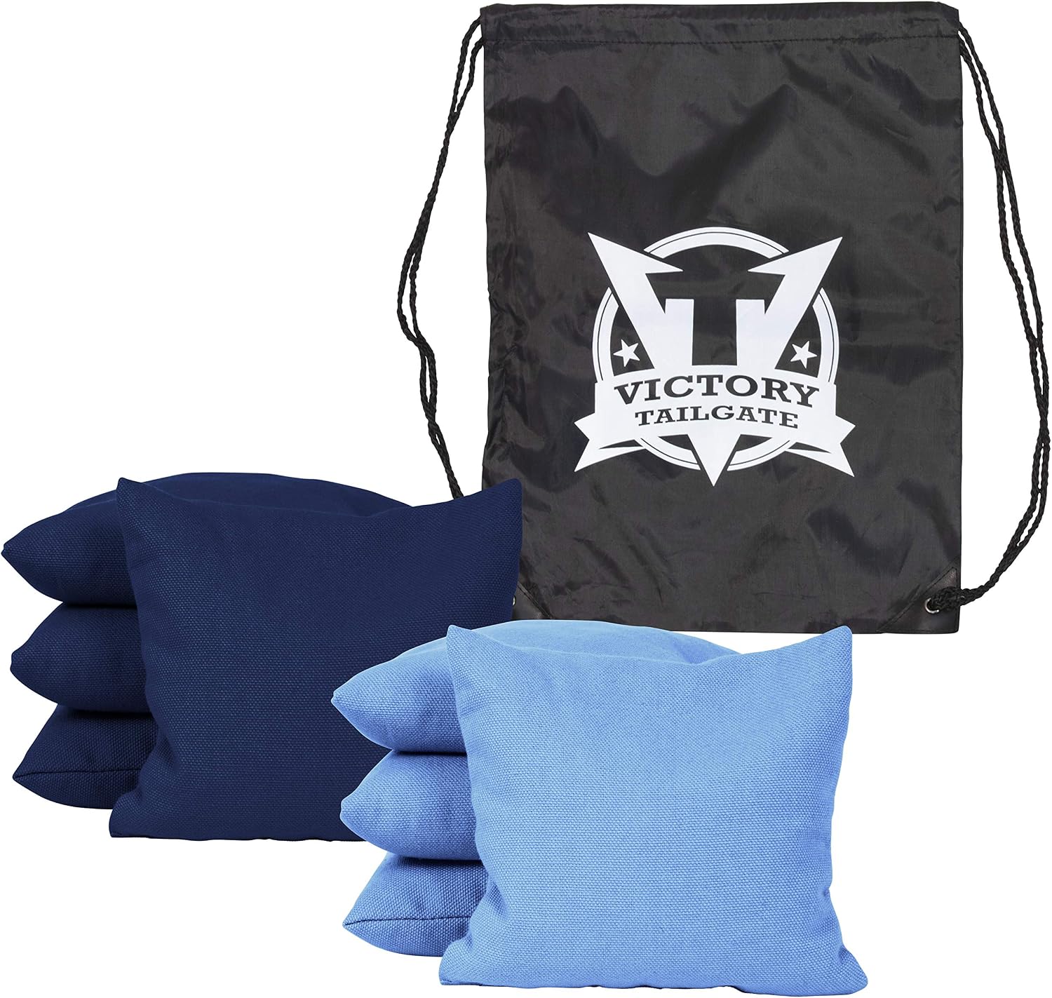 Victory Tailgate 8 Colored Corn Filled Regulation Cornhole Bags with Drawstring Pack - Multiple Colors Available