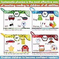 Vista 4 de THE BAMBINO TREE Phonics Flash Cards - Learn to Read in 20 Phonic Stages - Education for Kids Ages 4-8 Kindergarten 1st 2nd Grade