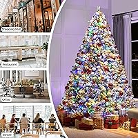Vista 97 de Yaheetech 7.5ft Pre-lit Spruce Artificial Christmas Tree Snow Flocked Hinges Tree with 550 Multicolor LED Lights & 1284 Branch Tips & Metal Stand