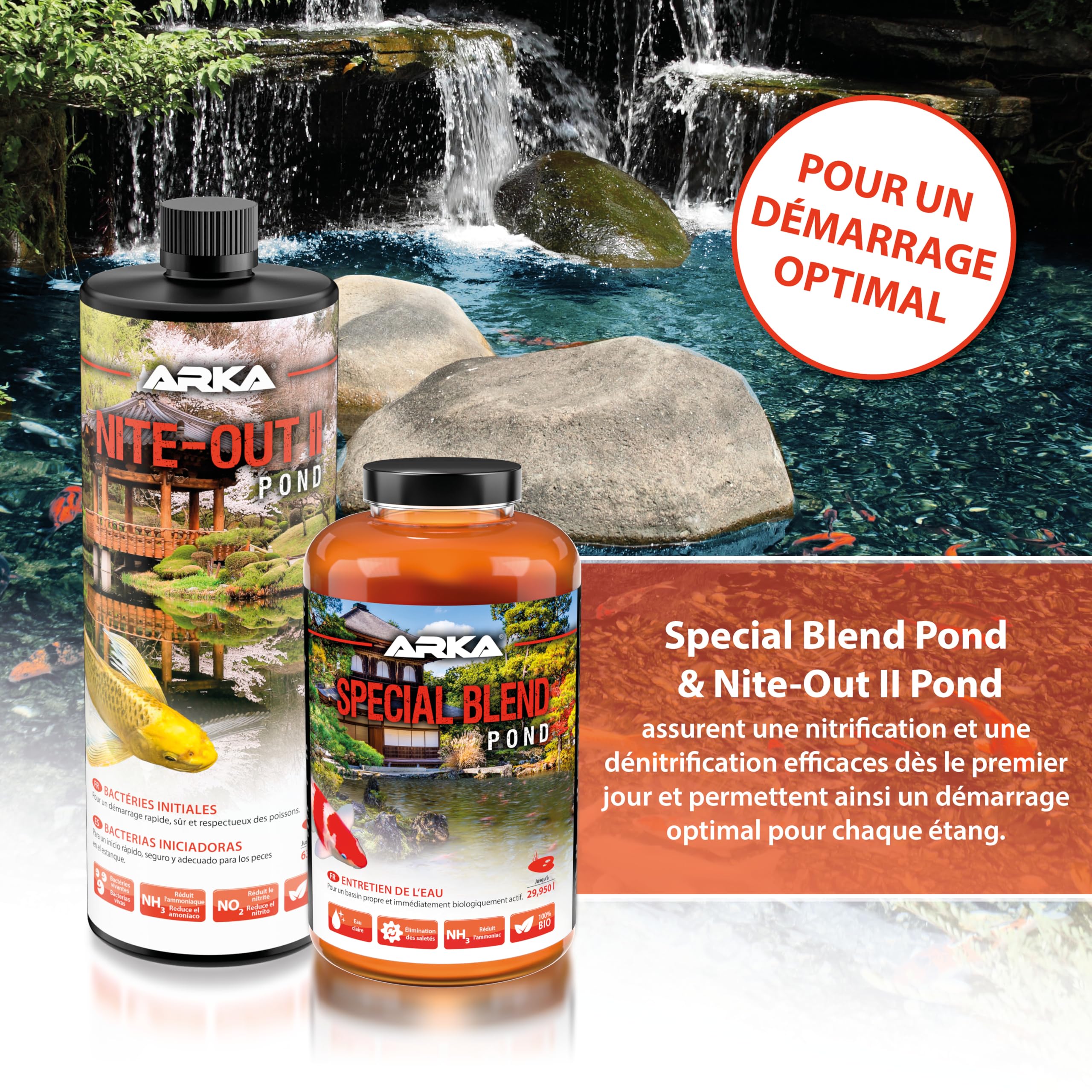 ARKA Pond Special Blend - Mélange bactérien hautement Actif pour Une Eau de Bassin Propre, décompose Les impuretés et est immédiatement biologiquement Actif