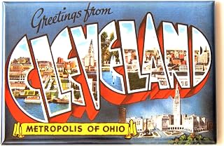 Greetings from Cleveland Ohio Fridge Magnet (1.75 x 2.75 inches) Style B