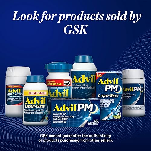 Vista 22 de Advil Analgésico PM y ayuda para dormir nocturno, medicamento para el dolor con ibuprofeno para aliviar el dolor y citrato de difenhidramina