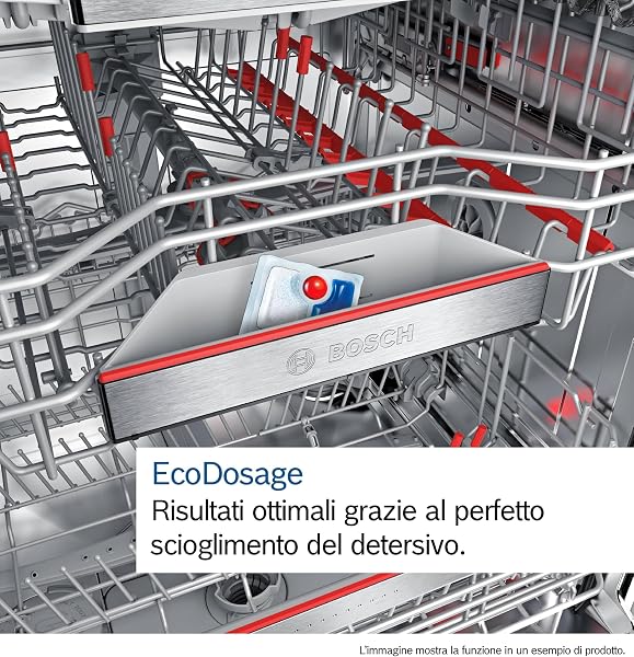 Bosch SMH6ECX12E Serie 6, Lavastoviglie Smart da incasso a scomparsa totale, Luce di funzionamento laterale, Cestelli personalizzabili, Motore EcoSilence Drive, Acciaio a ridotte emissioni, 60 cm. - 2