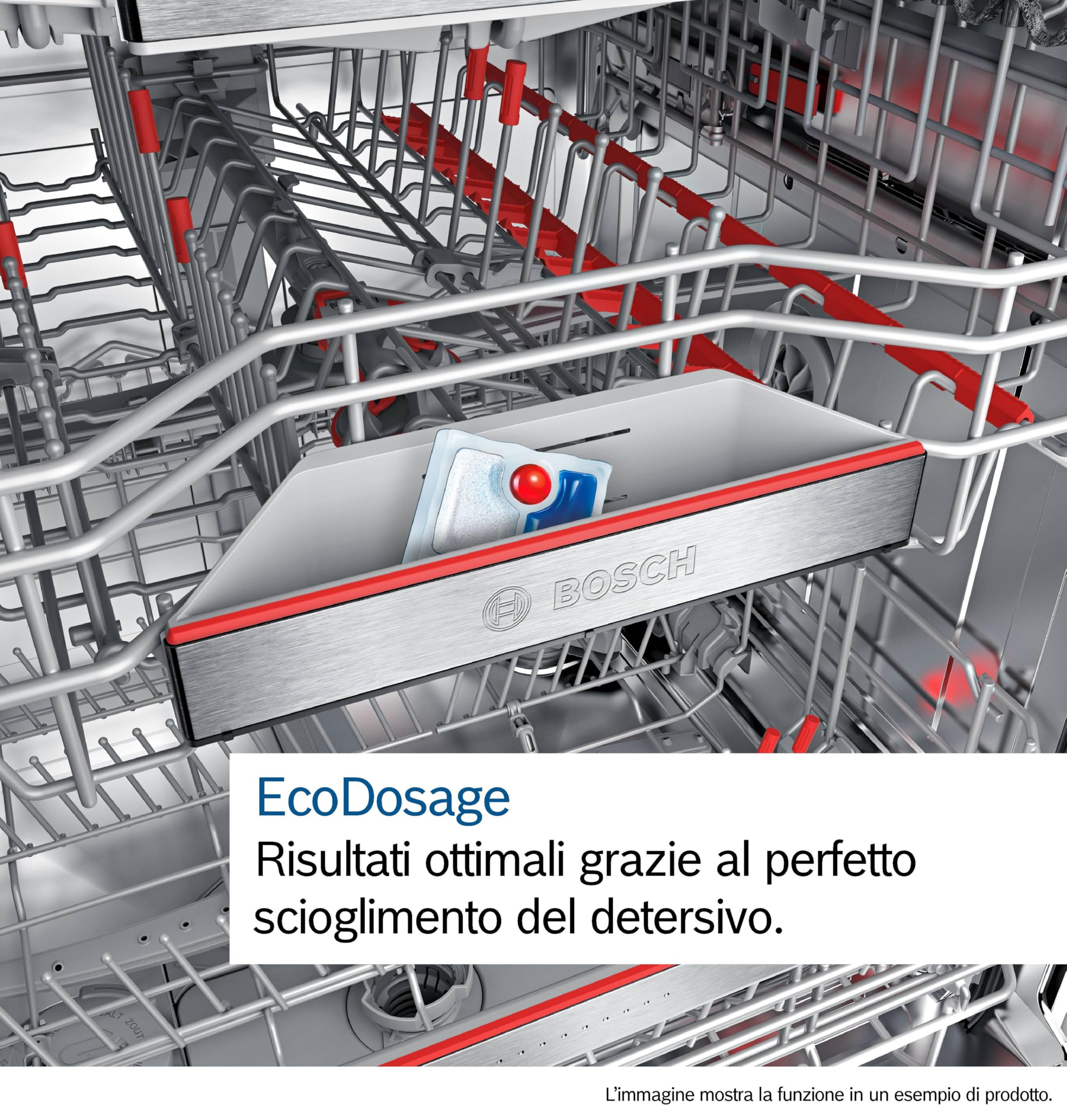 Bosch SMV6YCX02E Serie 6, Lavastoviglie Smart da incasso a scomparsa totale, Cestelli adattabili, Asciugatura con Zeolite, Indicatore lavaggio a pavimento, Acciaio a ridotte emissioni, 60 cm.