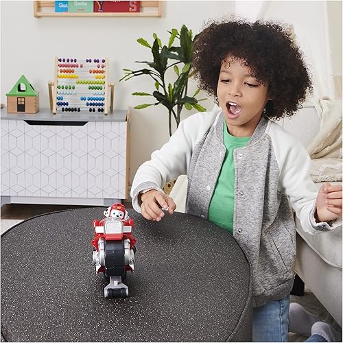 Miniatura 3 de Paw Patrol, Moto Pups Deluxe de Marshall, vehículo de motocicleta de tracción que hace piruetas, figura de juguete