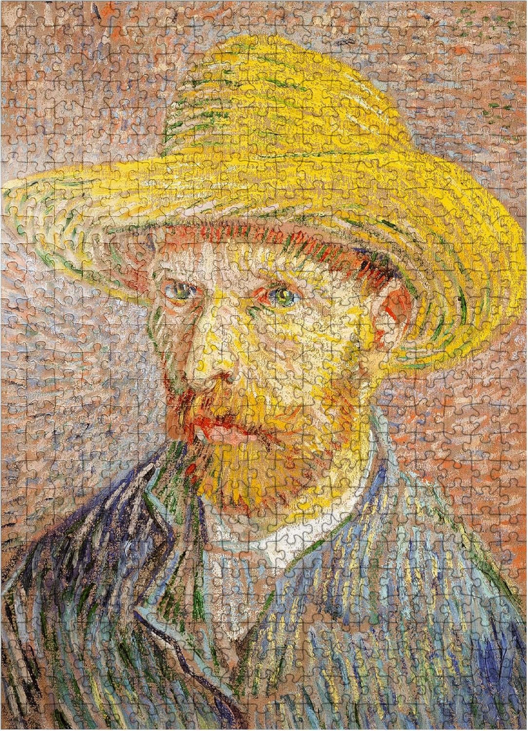 MyPuzzle Self-Portrait with A Straw Hat 1887 By Vincent Van Gogh - Premium 500 Piece Jigsaw Puzzle for Adults