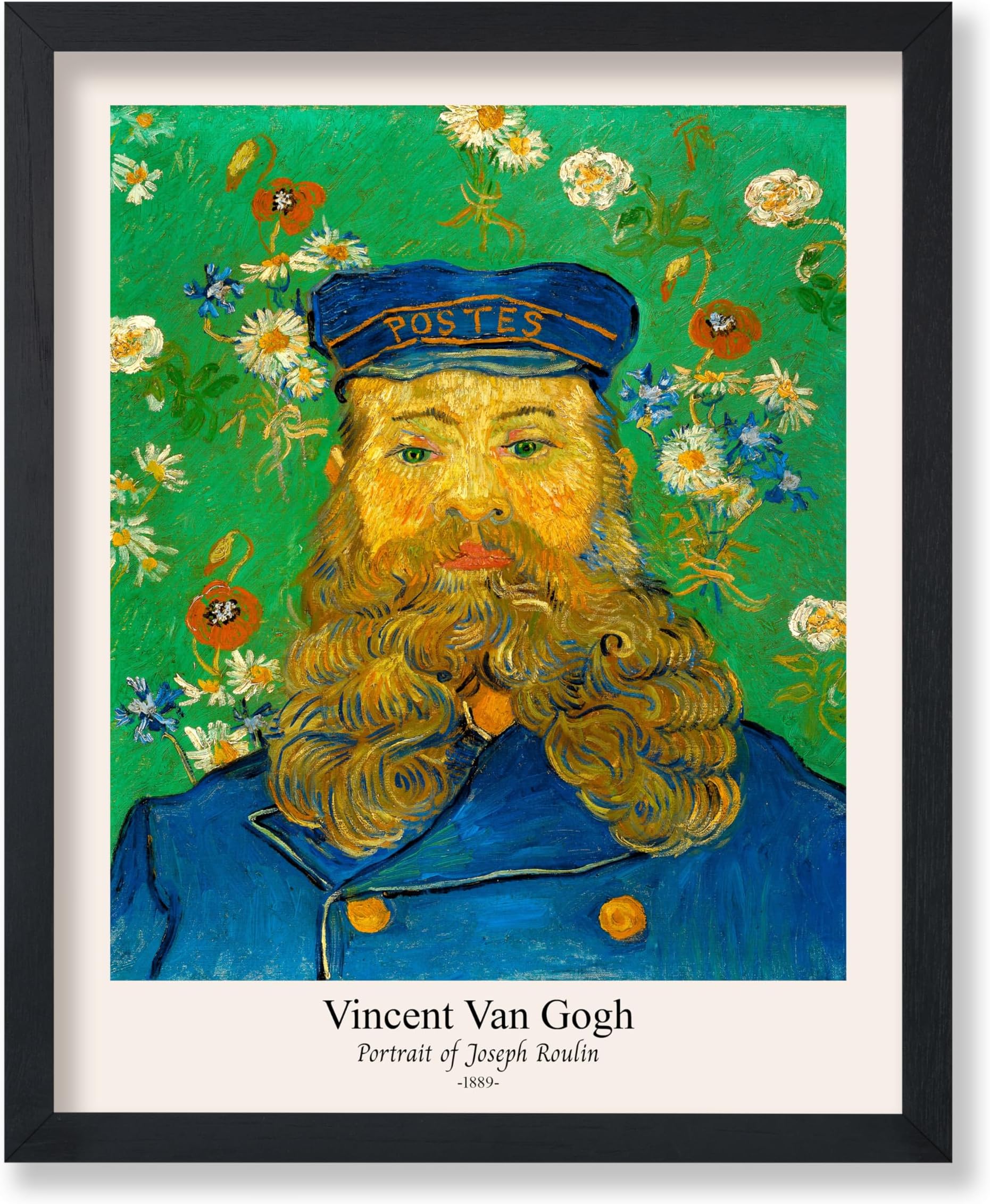 Monem Art Vintage Van Gogh Poster - Retro Portrait of the Joseph Roulin Print - Impressionism Art - Postman Illustration - Living Room Wall Decor - 8x10 UNFRAMED Wall Decor