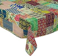 Vista 3 de Marubhumi Colcha Kantha tradicional india de algodón puro, con estampado de cachemira, multicolor, tamaño individual (60 x 90 pulgadas)