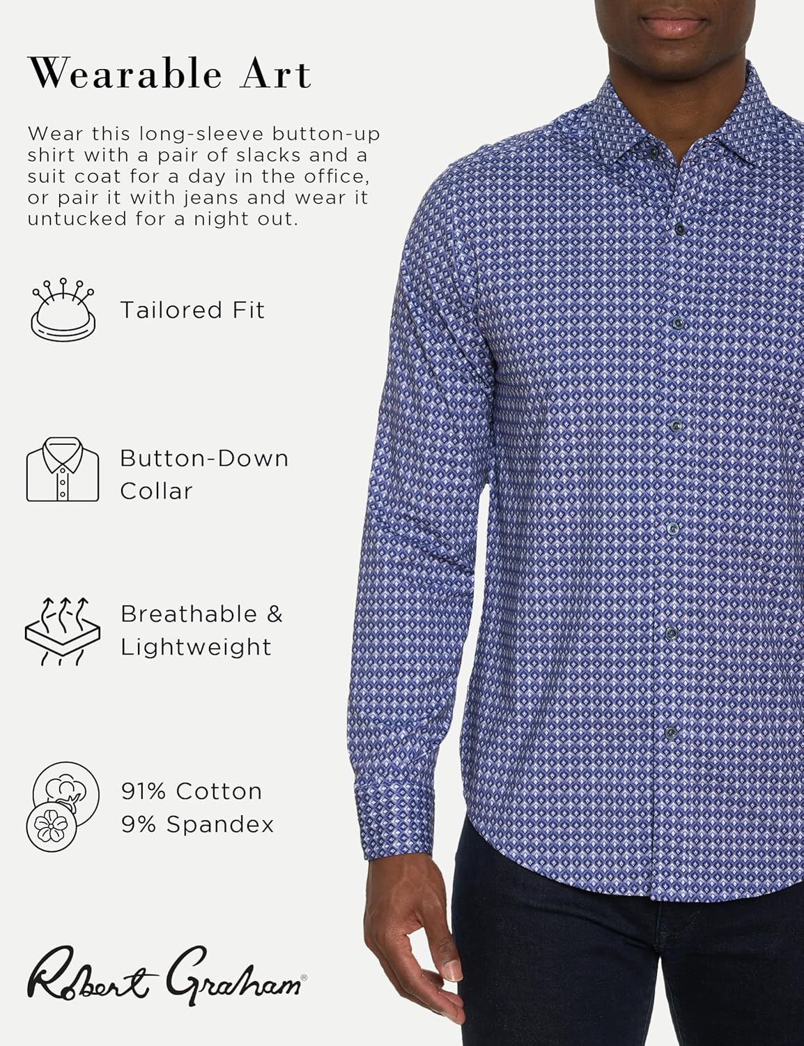 Robert Graham Men’s Bernardi Long-Sleeve Button-Down Shirt - Image 2