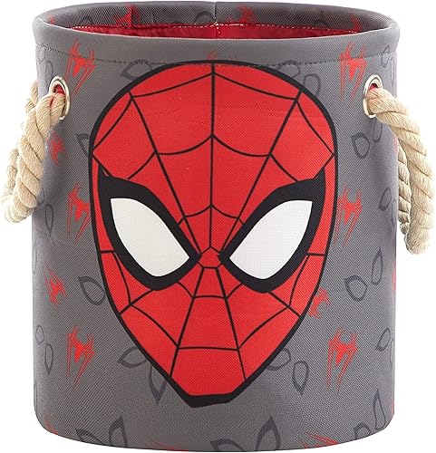 Miniatura 4 de Marvel Spiderman - Juego de cestas de almacenamiento de juguetes de 3 piezas, cubos de tela anidables con asas de cuerda, organizador de varios