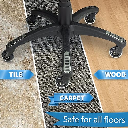 Miniatura 6 de Ruedas giratorias para silla de oficina, resistentes, seguras para todos los pisos, incluyendo madera dura, reemplazo perfecto para tapete de