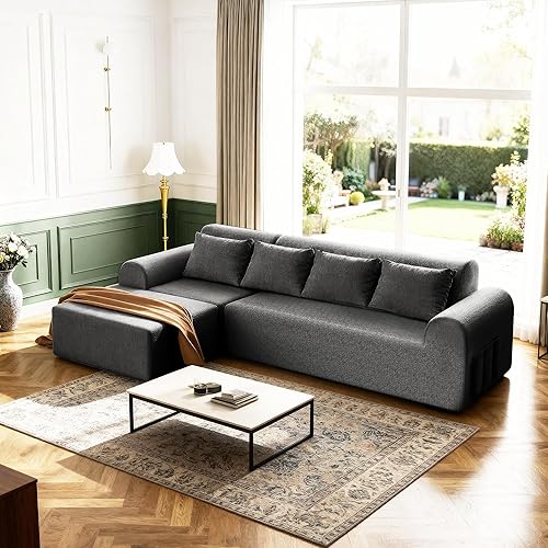 105.5" Cloud Boneless Sectional Sofa for Living Room, 4-Seater L-Shaped