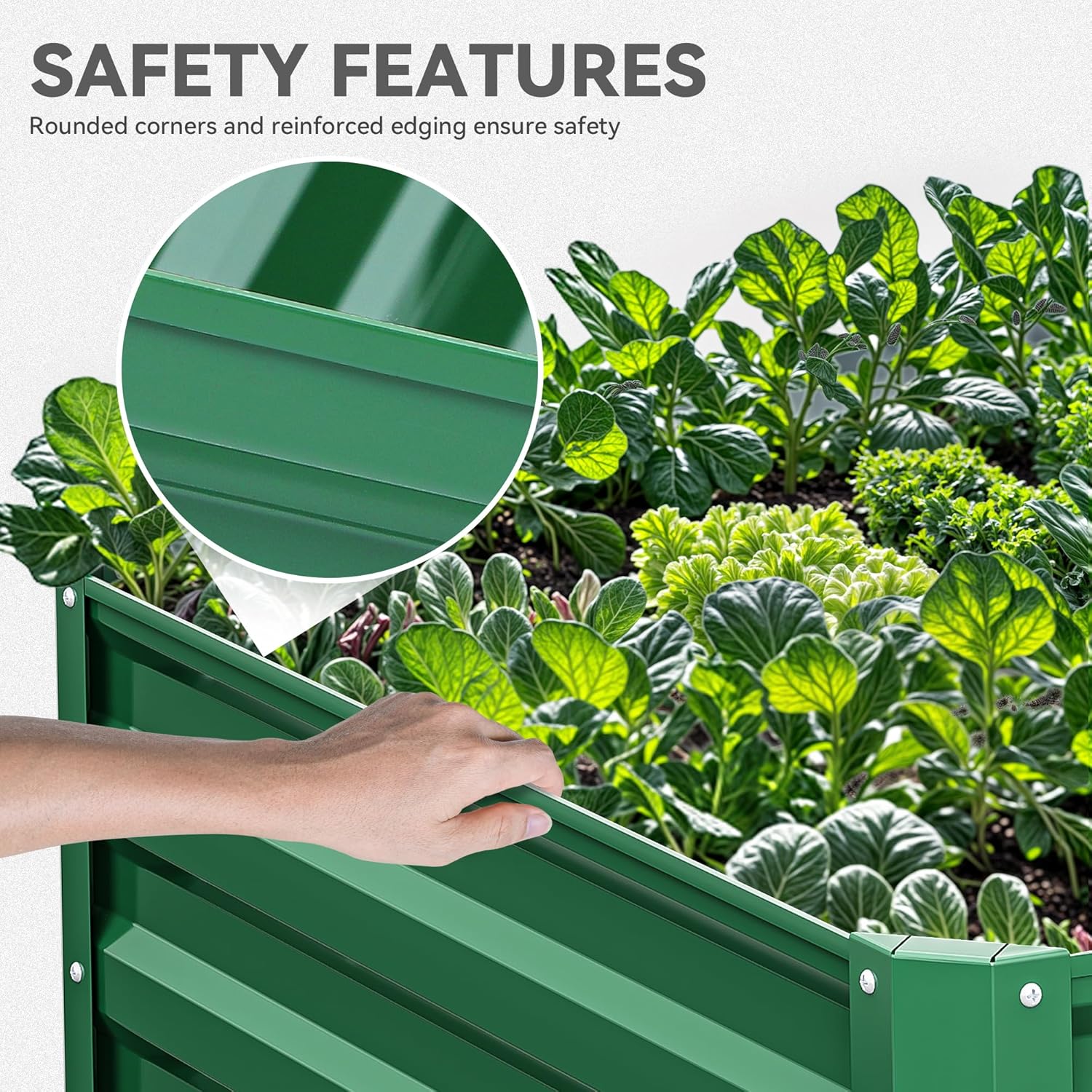 YITAHOME 72x36x24 in Galvanized Raised Garden Bed Kit, Large Metal Planter Box with Gloves & Support Rod, Outdoor Flower Bed for Plants Vegetables, Green