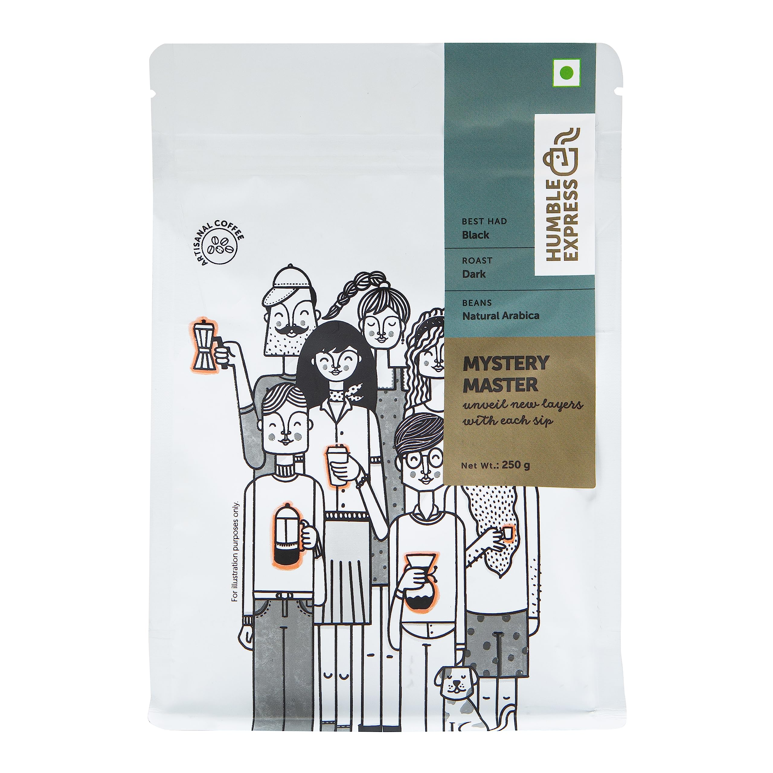 Ground Coffee Cold Brew Coffee 250g | Mystery Master | Ground Coffee | Dark Roast | Single Origin 100% Natural Arabica | Smooth, Unique, Mouthful